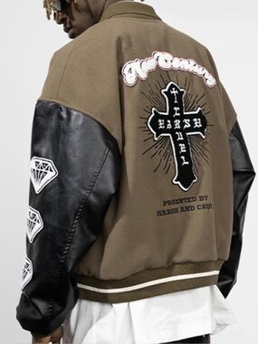 Home Harsh and Cruel New Century Embroidered Varsity Jacket. Size Medium.